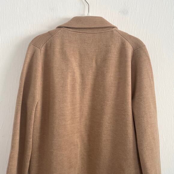 J.Crew Womens Oversized Open Front Sweater Blazer XS Tan Merino Wool Preppy Work - Picture 7 of 12